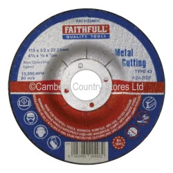 Faithfull Cutting Disc Metal DC 115mm x 3.2mm x 22mm